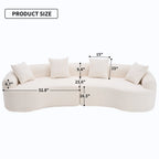 4 Seater Chenille Fabric Full Sponge Legless Compressed Sectional Sofa