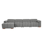 4 Seater L Shape Leather Modern Power Reclining Sofa