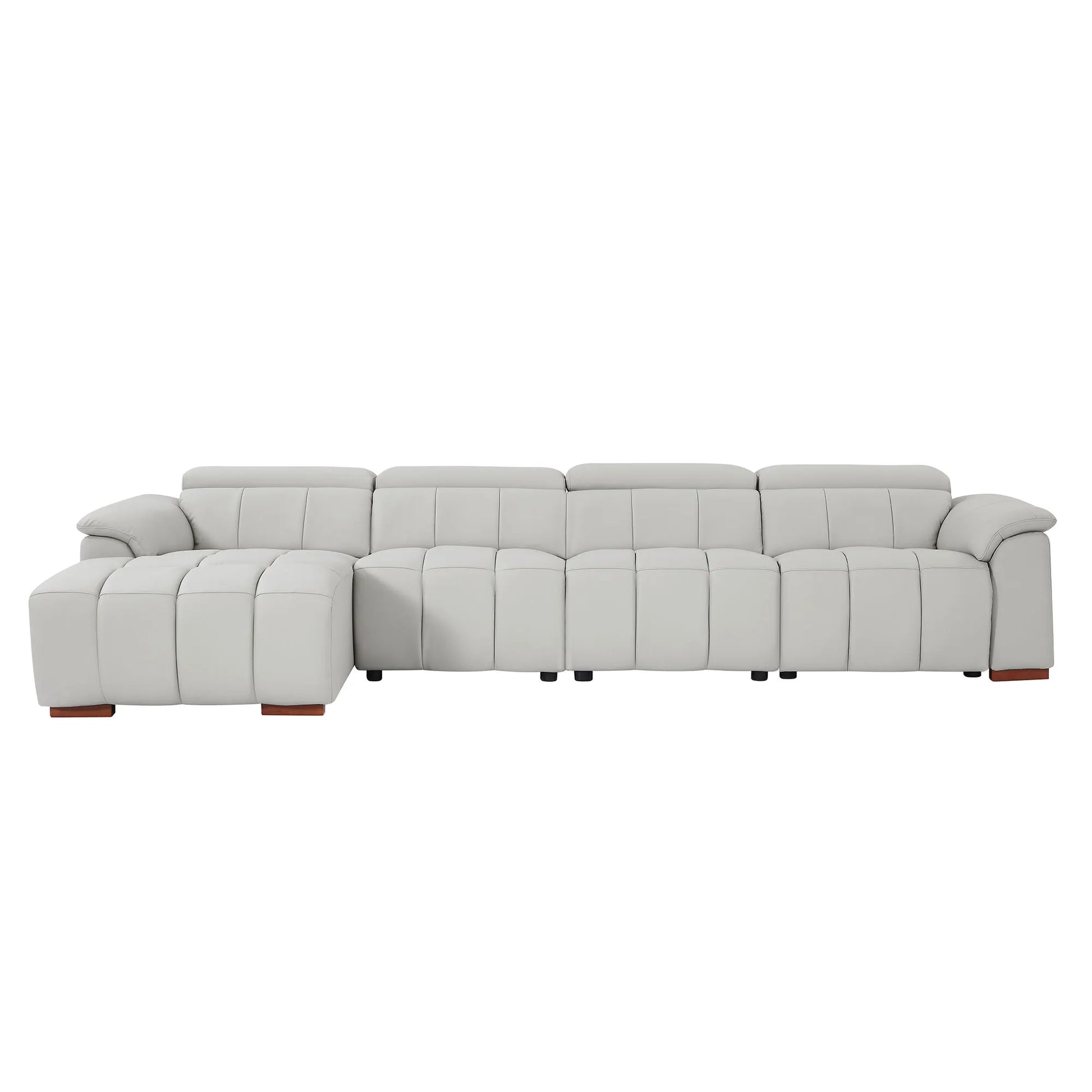 4 Seater L Shape Leather Modern Power Reclining Sofa