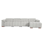 4 Seater L Shape Leather Modern Power Reclining Sofa