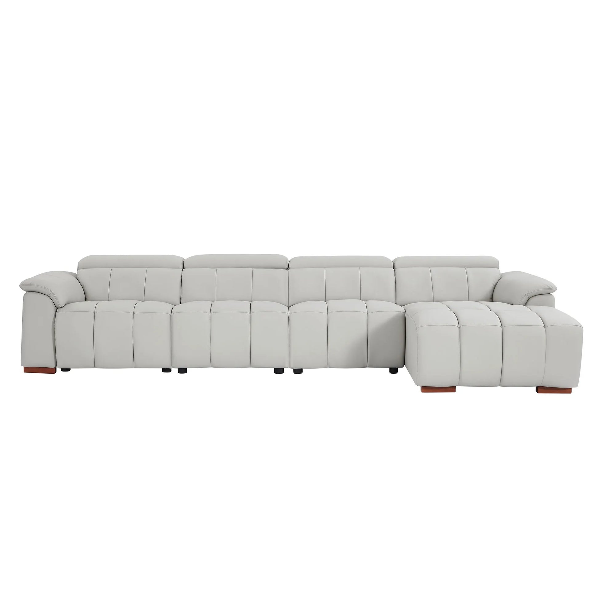 4 Seater L Shape Leather Modern Power Reclining Sofa