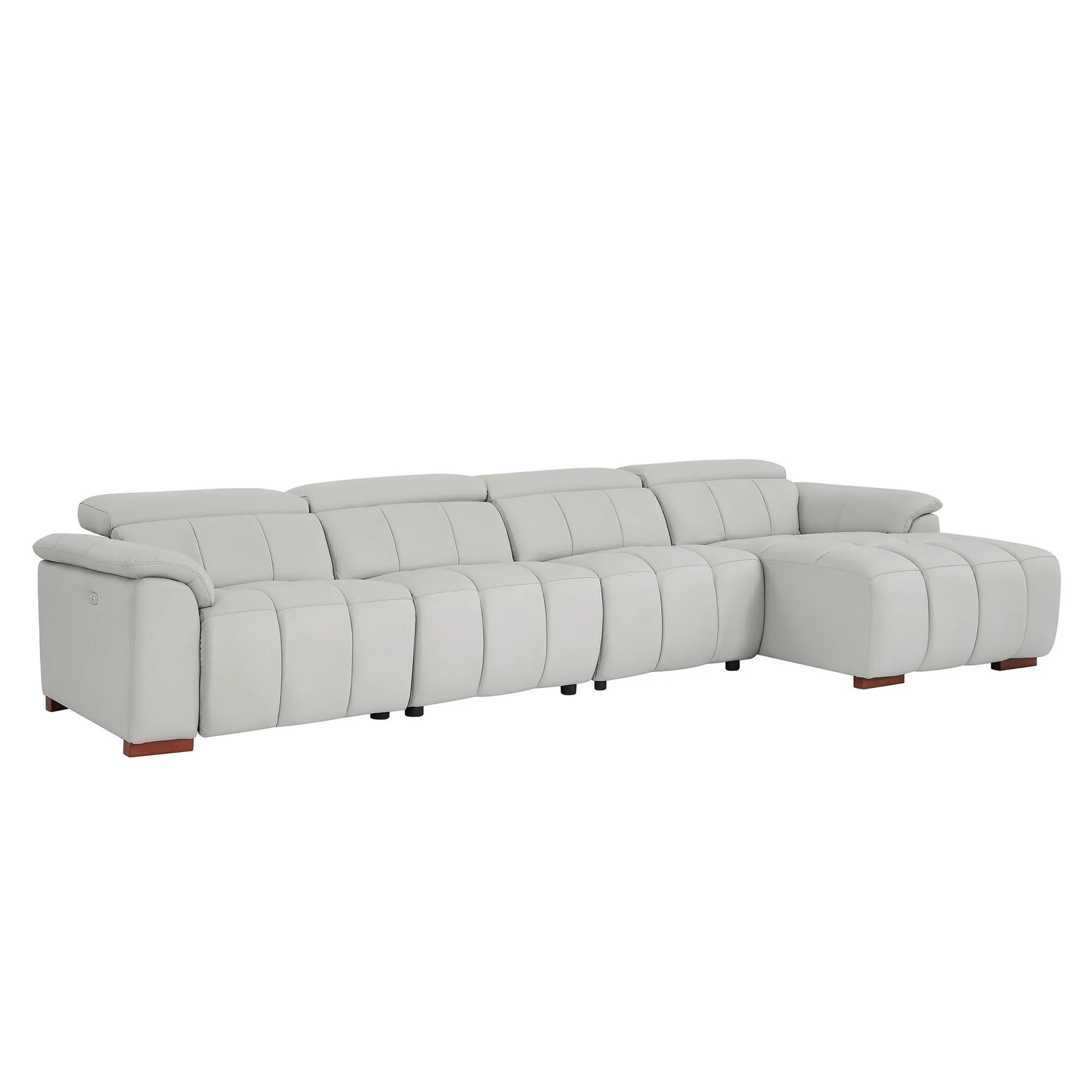 4 Seater L Shape Leather Modern Power Reclining Sofa