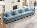 4 Seater Oversized Modern Velvet Cloud Comfort Sectional Sofa with Ottoman & Underseat Storage