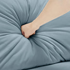 4 Seater Oversized Modern Velvet Cloud Comfort Sectional Sofa with Ottoman & Underseat Storage