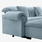 4 Seater Oversized Modern Velvet Cloud Comfort Sectional Sofa with Ottoman & Underseat Storage