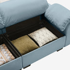 4 Seater Oversized Modern Velvet Cloud Comfort Sectional Sofa with Ottoman & Underseat Storage