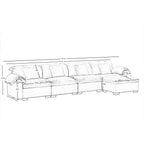 4 Seater Oversized Modern Velvet Cloud Comfort Sectional Sofa with Ottoman & Underseat Storage
