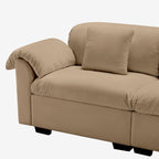 4 Seater Oversized Modern Velvet Cloud Comfort Sectional Sofa with Ottoman & Underseat Storage