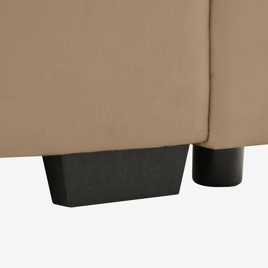 4 Seater Oversized Modern Velvet Cloud Comfort Sectional Sofa with Ottoman & Underseat Storage