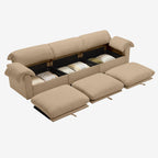 3 Seater Oversized Modern Velvet Cloud Comfort Sectional Sofa with Ottoman & Underseat Storage