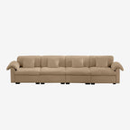 4 Seater Oversized Modern Velvet Cloud Comfort Sectional Sofa with Ottoman & Underseat Storage