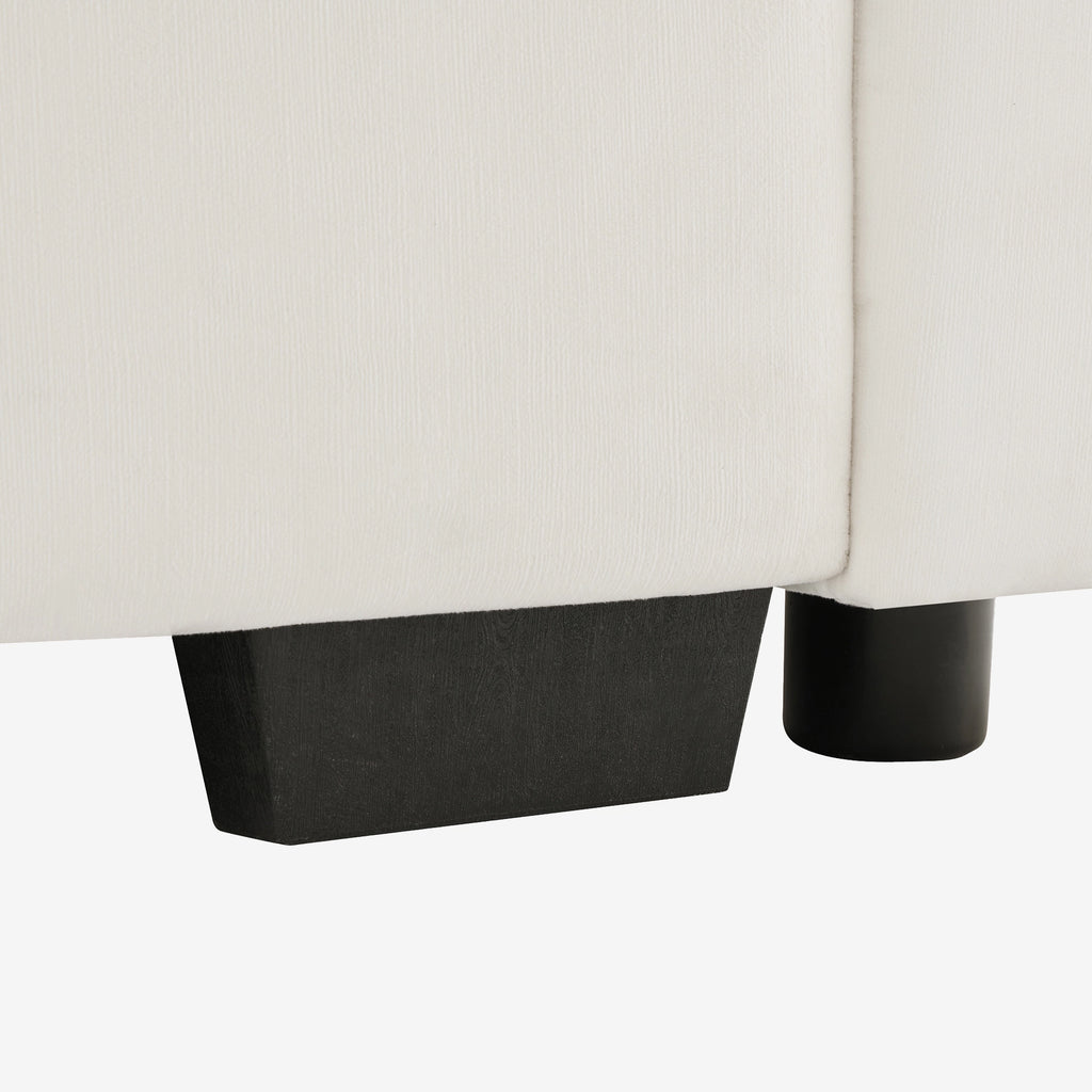 4 Seater Oversized Modern Velvet Cloud Comfort Sectional Sofa with Ottoman & Underseat Storage