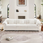3 Seater Oversized Modern Velvet Cloud Comfort Sectional Sofa with Ottoman & Underseat Storage
