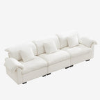 3 Seater Oversized Modern Velvet Cloud Comfort Sectional Sofa with Ottoman & Underseat Storage