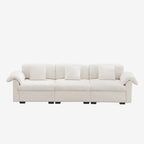 3 Seater Oversized Modern Velvet Cloud Comfort Sectional Sofa with Ottoman & Underseat Storage