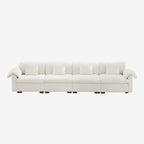 4 Seater Oversized Modern Velvet Cloud Comfort Sectional Sofa with Ottoman & Underseat Storage