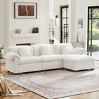 3 Seater Oversized Modern Velvet Cloud Comfort Sectional Sofa with Ottoman & Underseat Storage