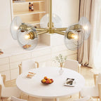 5-Light Modern Gold Chandelier with Glass Shades