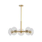 5-Light Modern Gold Chandelier with Glass Shades