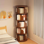 5-Tier 360° Rotating Bookshelf Tower