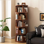 5-Tier 360° Rotating Bookshelf Tower
