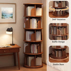 5-Tier 360° Rotating Bookshelf Tower