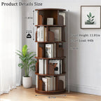 5-Tier 360° Rotating Bookshelf Tower