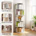 5-Tier 360° Rotating Bookshelf Tower