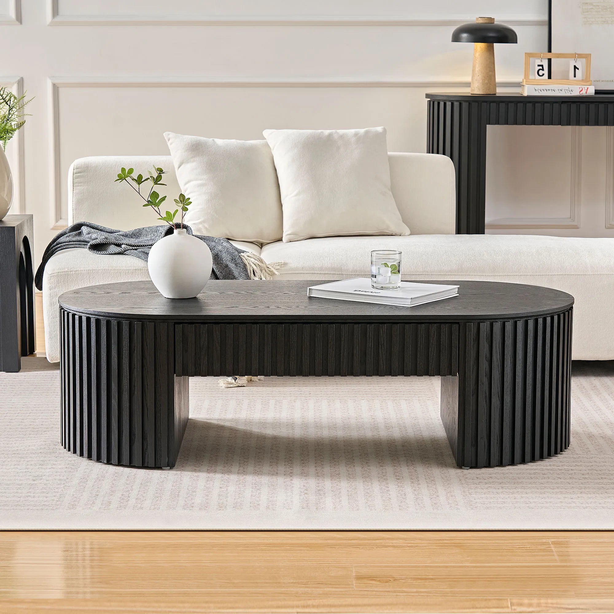 51" Oval Mid Century Modern Coffee Table