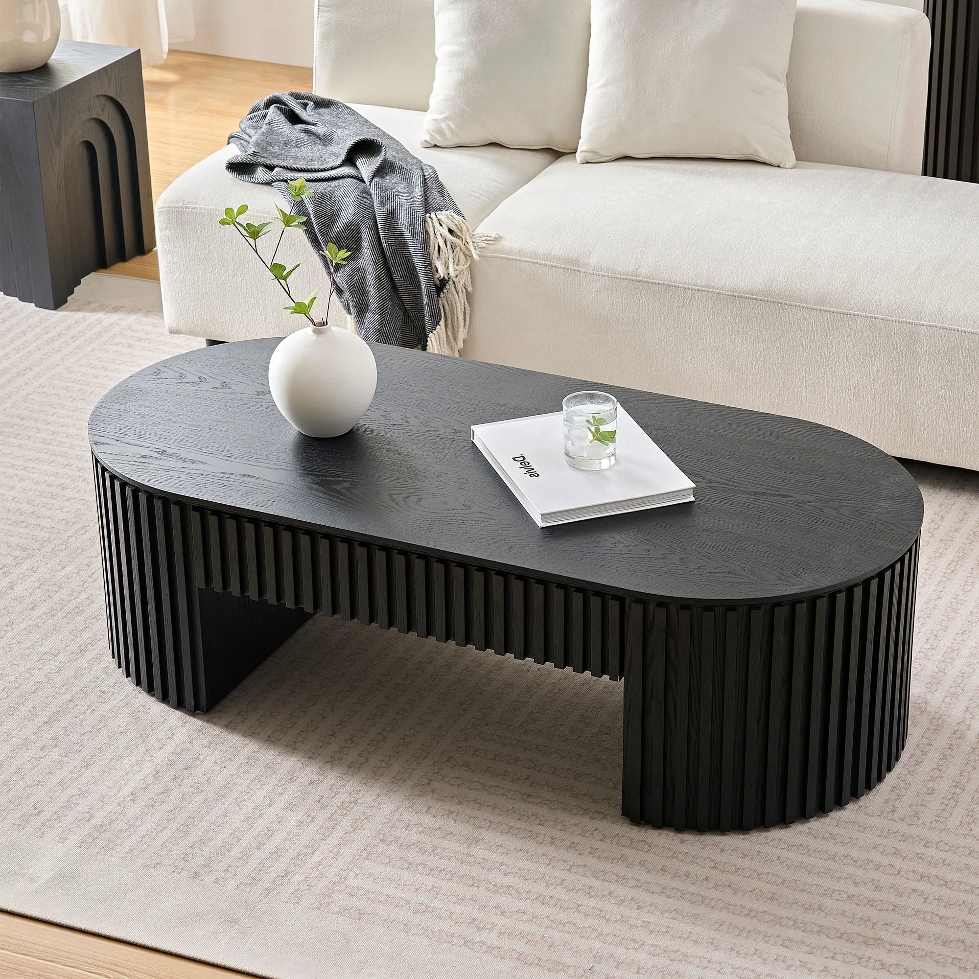 51" Oval Mid Century Modern Coffee Table