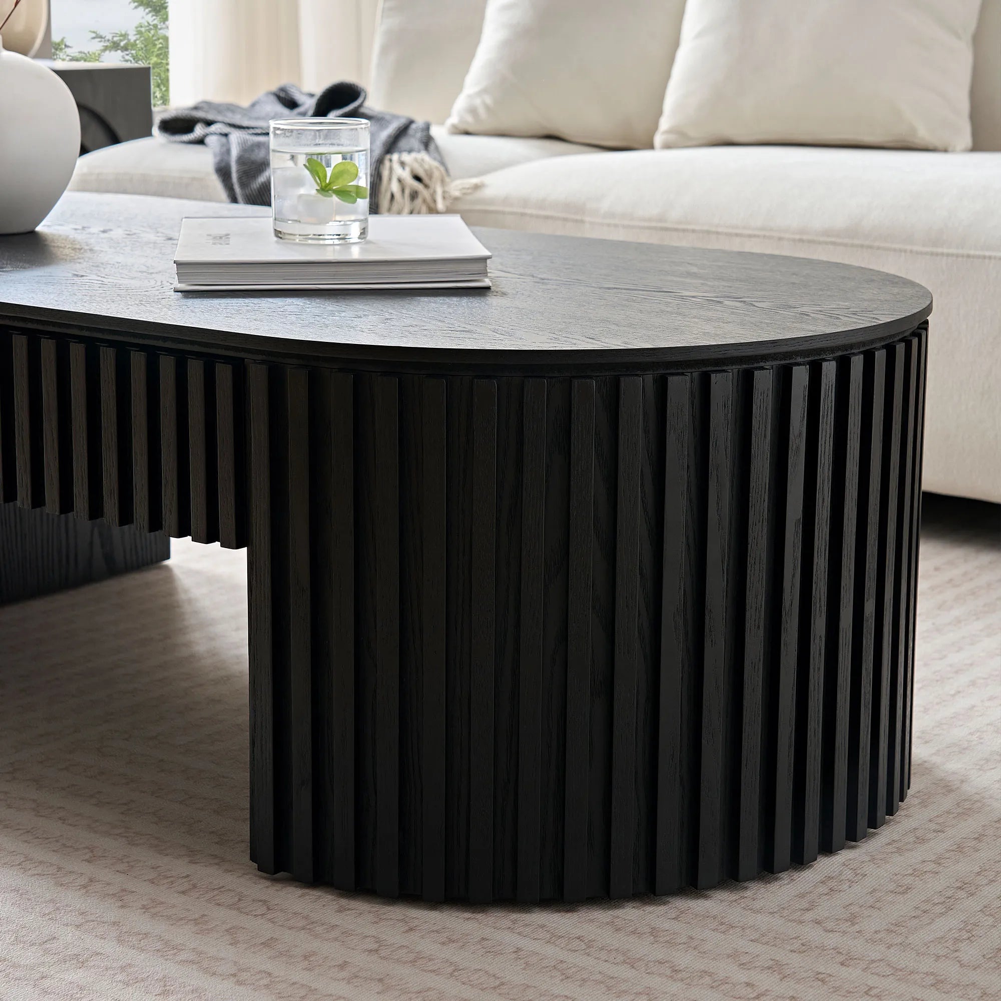 51" Oval Mid Century Modern Coffee Table