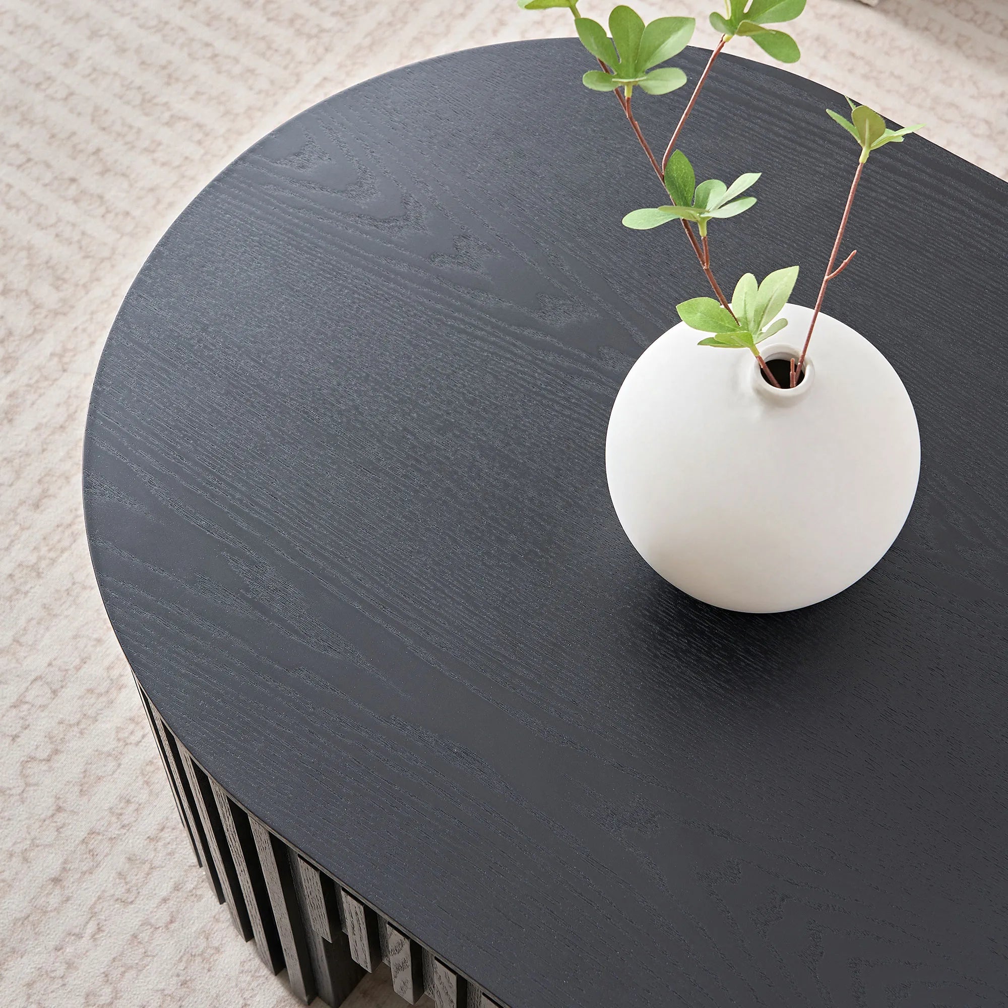 51" Oval Mid Century Modern Coffee Table