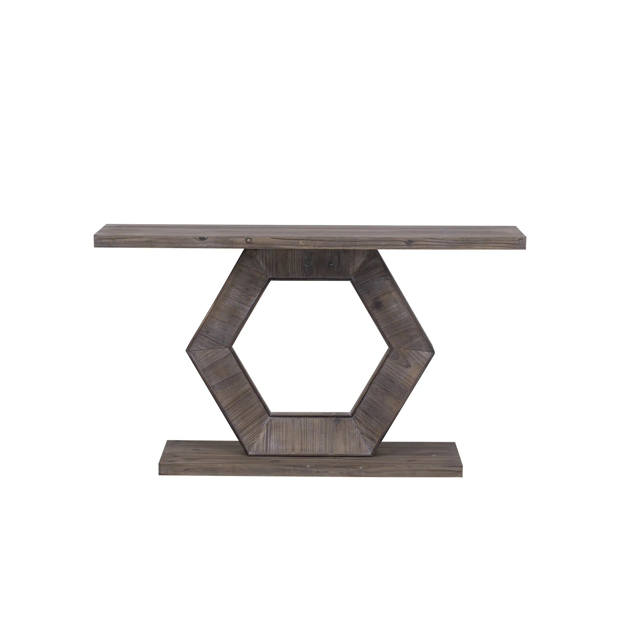 55" Modern Console Table with Hexagon Legs