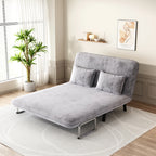 55″ Velvet Tri-Fold Convertible Sleeper Sofa Bed with Adjustable Backrest