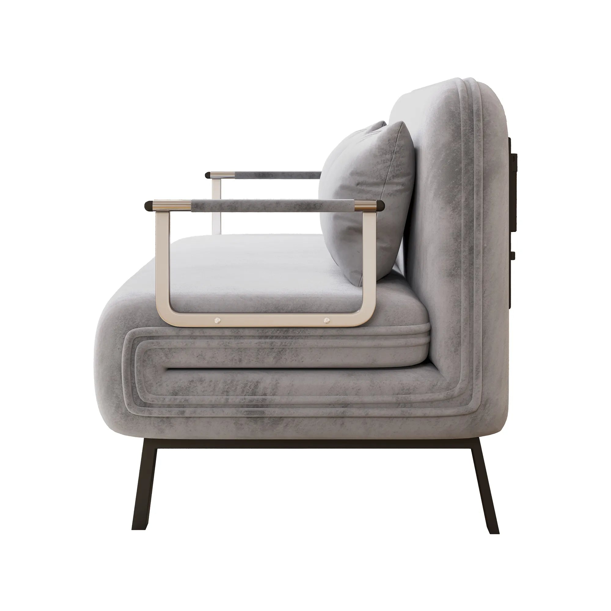 55″ Velvet Tri-Fold Convertible Sleeper Sofa Bed with Adjustable Backrest
