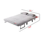 55″ Velvet Tri-Fold Convertible Sleeper Sofa Bed with Adjustable Backrest
