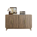 55” Walnut Carved 4-Door Sideboard