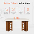 59" 6 Pieces Modern Dining Table Set With Chairs and Bench