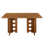59" 6 Pieces Modern Dining Table Set With Chairs and Bench