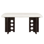 59" 6 Pieces Modern Dining Table Set With Chairs and Bench