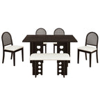 59" 6 Pieces Modern Dining Table Set With Chairs and Bench