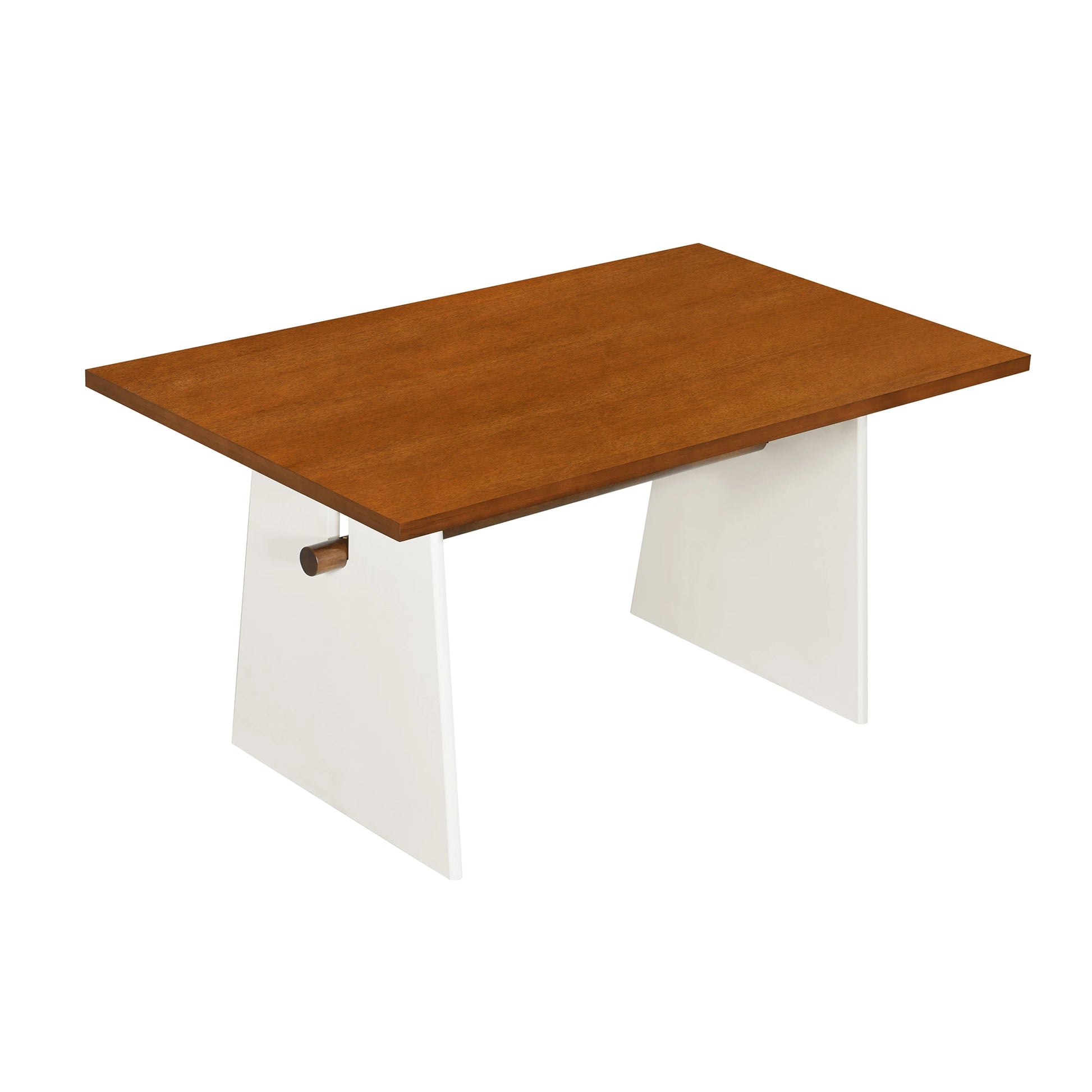 59“ Modern Trestle Dining Table Set With 6 Upholstered Chairs