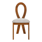 59“ Modern Trestle Dining Table Set With 6 Upholstered Chairs