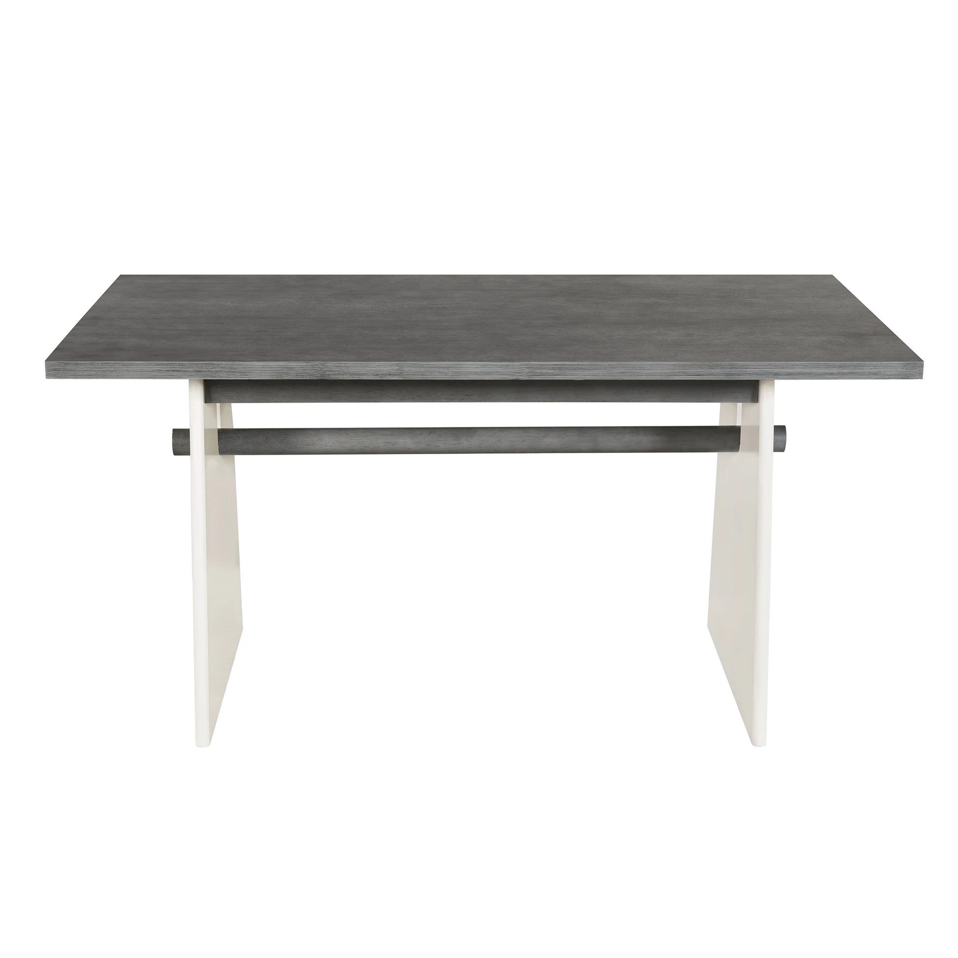 59“ Modern Trestle Dining Table Set With 6 Upholstered Chairs