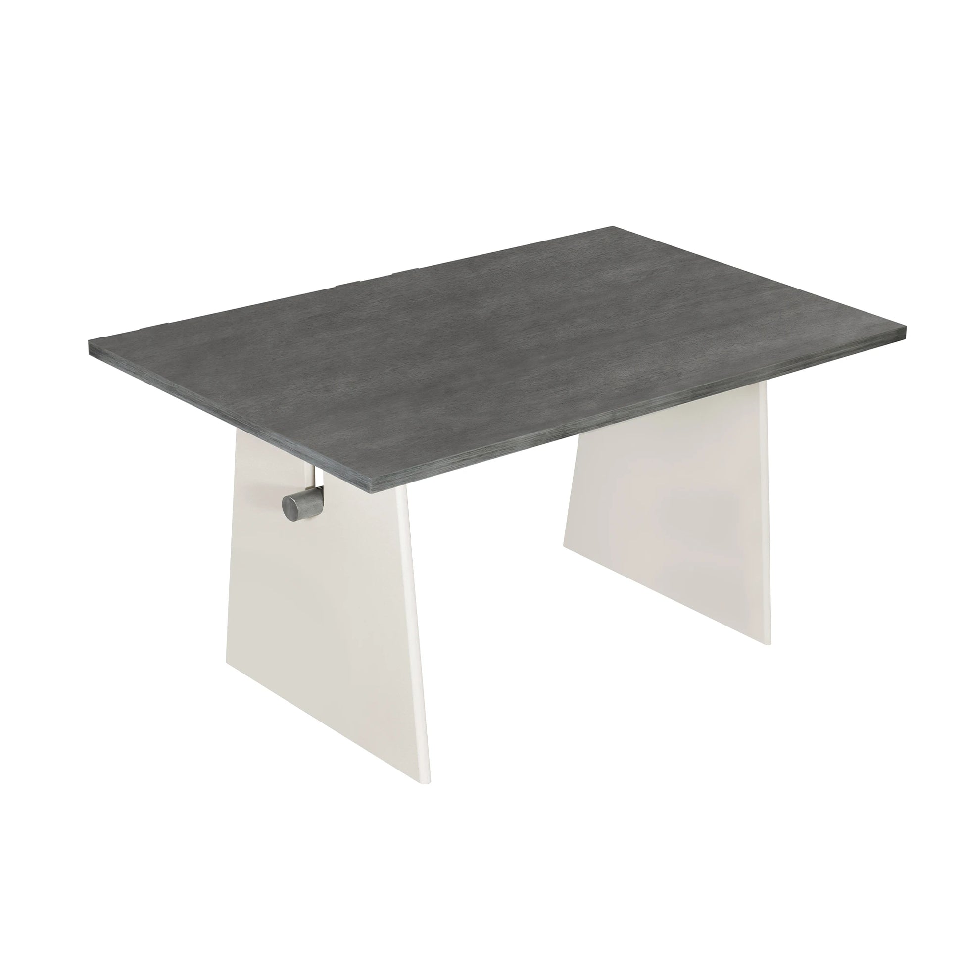59“ Modern Trestle Dining Table Set With 6 Upholstered Chairs