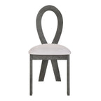 59“ Modern Trestle Dining Table Set With 6 Upholstered Chairs