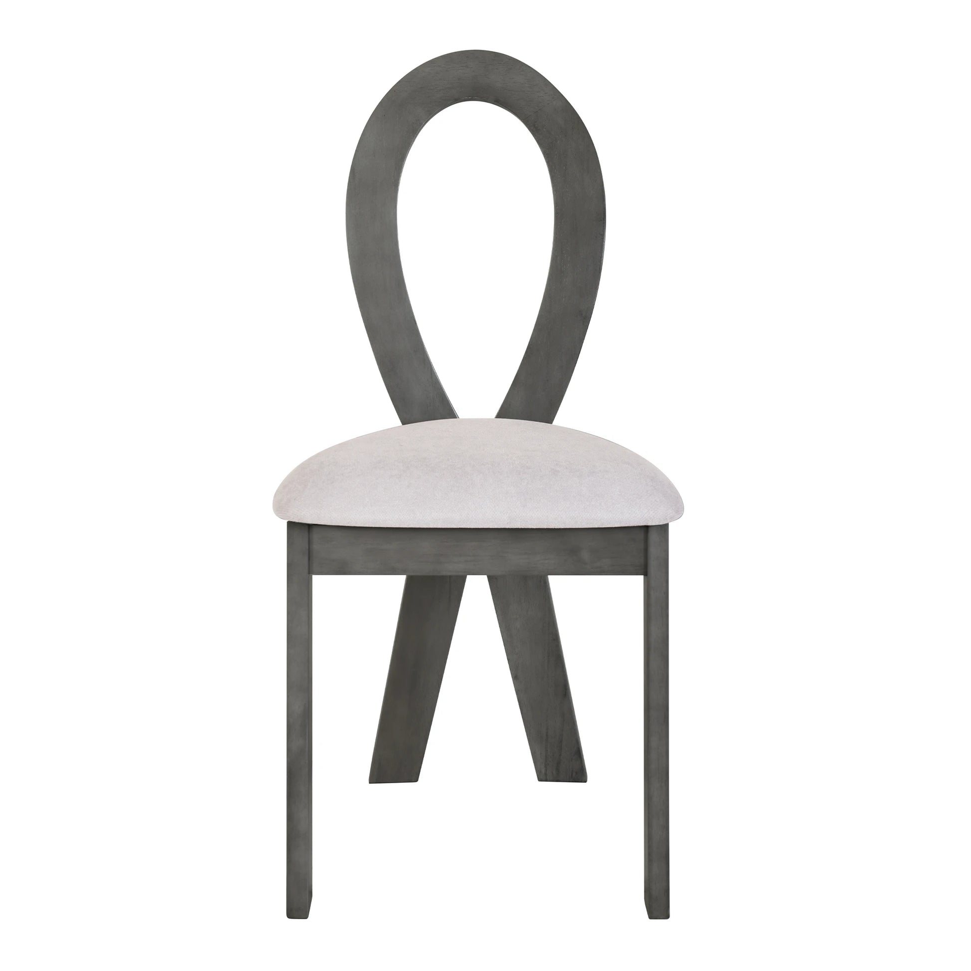 59“ Modern Trestle Dining Table Set With 6 Upholstered Chairs