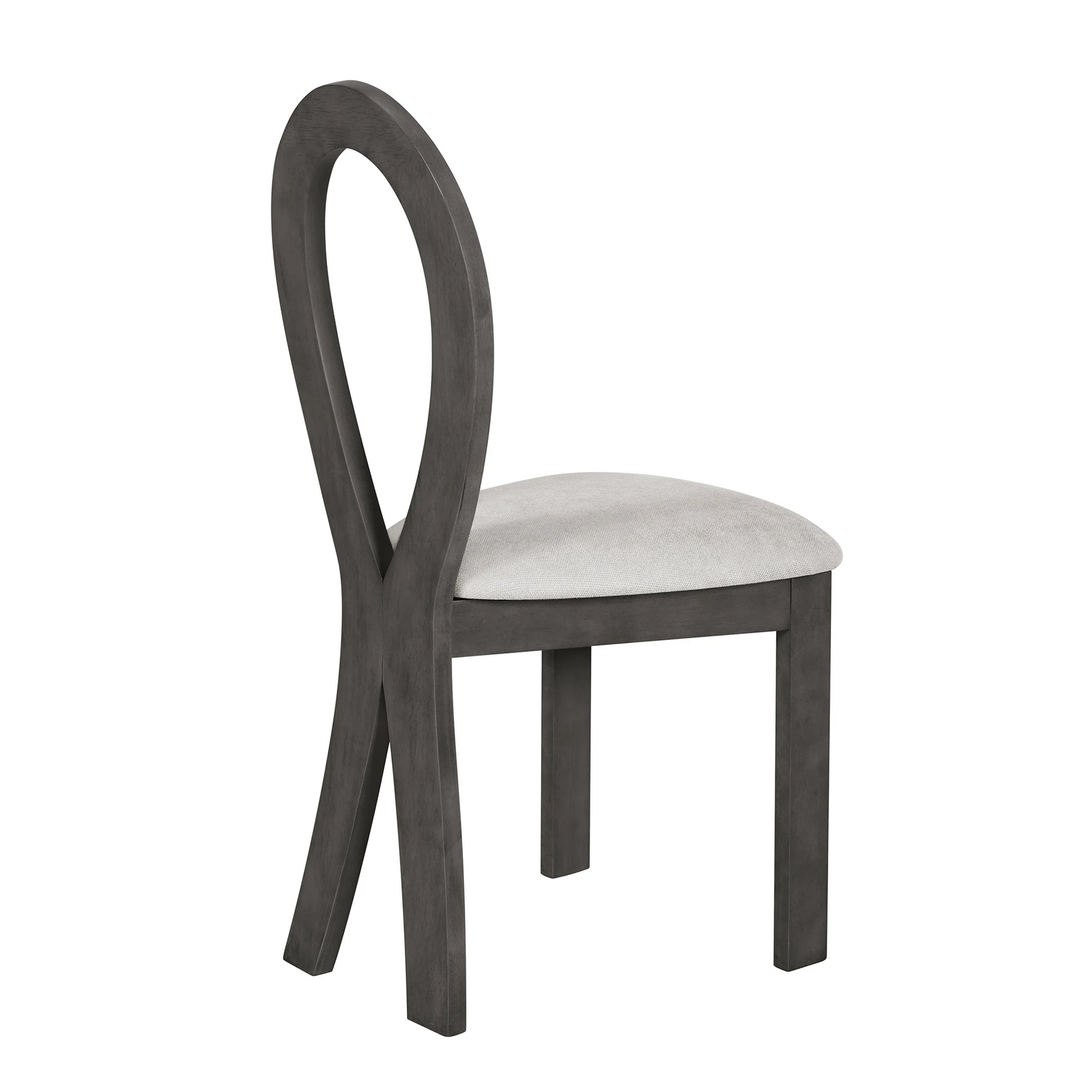 59“ Modern Trestle Dining Table Set With 6 Upholstered Chairs