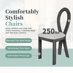 59“ Modern Trestle Dining Table Set With 6 Upholstered Chairs