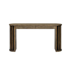 59" Oak Veneer Console Table with Drawers